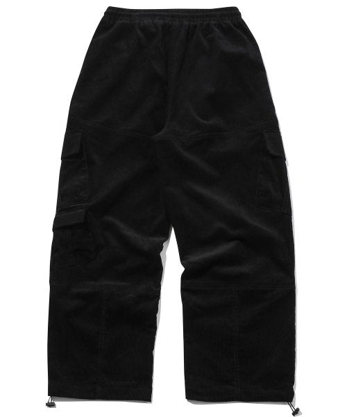 CORDUROY WIDE OVER CARGO PANTS - 2 COLORS BLACK