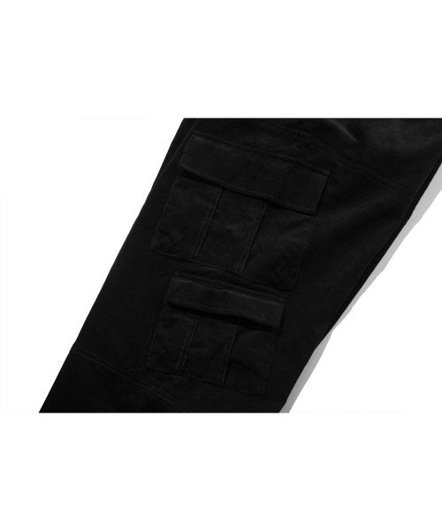 CORDUROY WIDE OVER CARGO PANTS - 2 COLORS BLACK