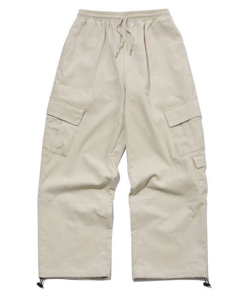 CORDUROY WIDE OVER CARGO PANTS - 2 COLORS CREAM