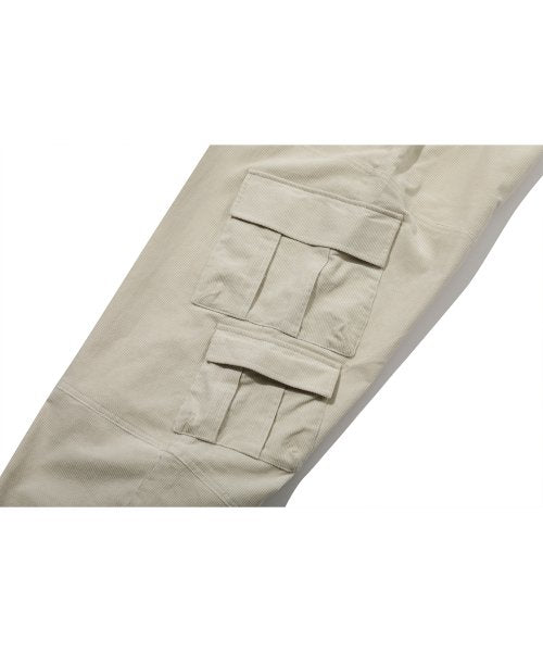CORDUROY WIDE OVER CARGO PANTS - 2 COLORS CREAM