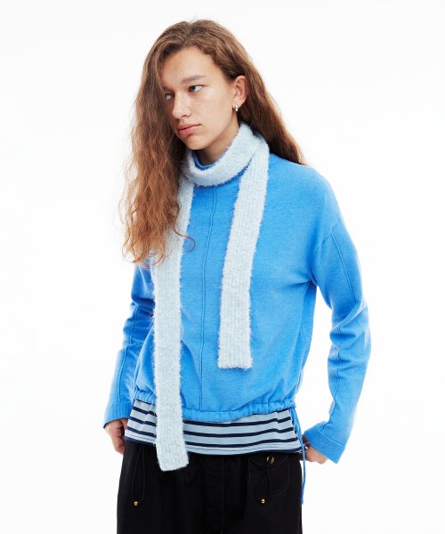 BOUCLE KNIT MUFFLER FUCHSIA - 4 COLORS BLUE