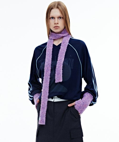BOUCLE KNIT MUFFLER FUCHSIA - 4 COLORS PURPLE