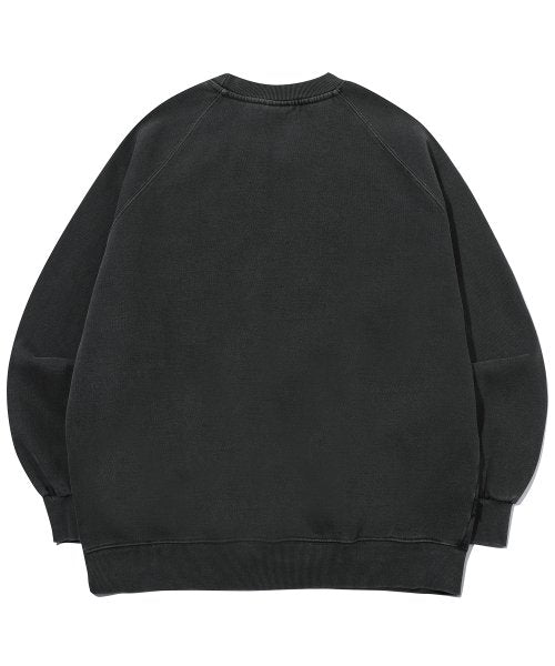 CHEESY BUNNY RAGLAN PIGMENT SWEATSHIRT - 2 COLORS SMOKE BLACK