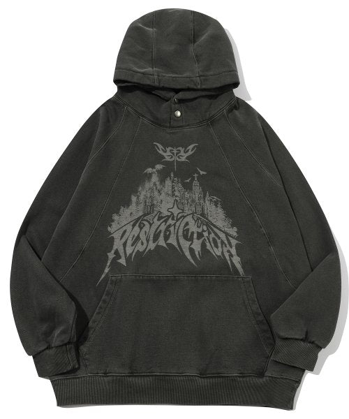 PIGMENT SNAP HOODIE - 2 COLORS BLACK