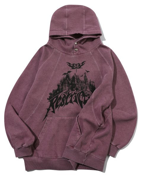 PIGMENT SNAP HOODIE - 2 COLORS PINK