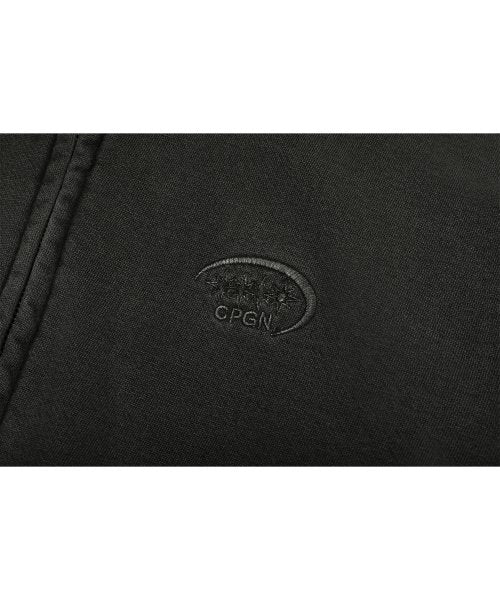 2-WAY STAR PIGMENT HOOD ZIP-UP BLACK