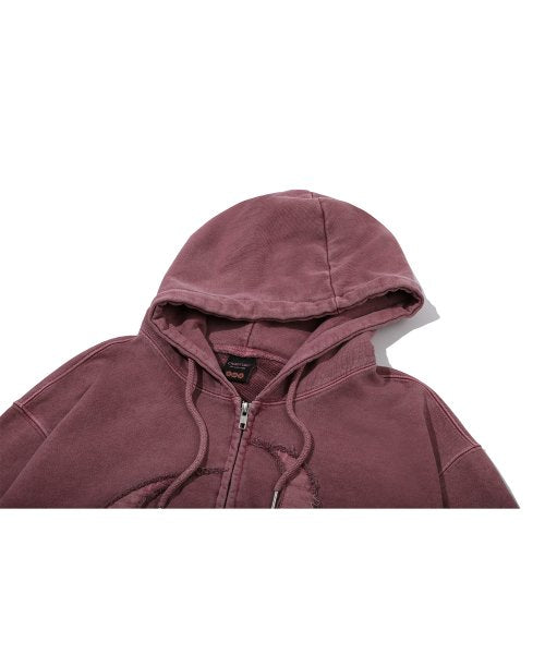 2-WAY CP STAR PIGMENT HOOD ZIP-UP - 2 COLORS PINK