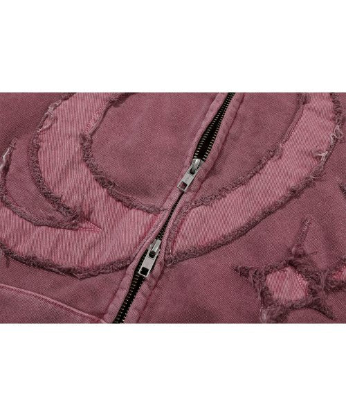 2-WAY CP STAR PIGMENT HOOD ZIP-UP - 2 COLORS PINK