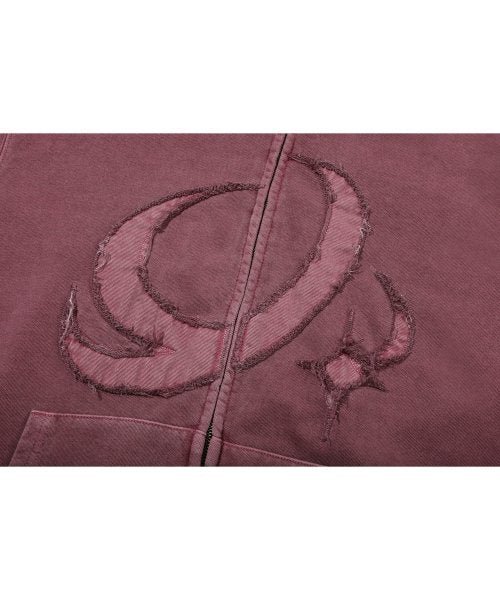 2-WAY CP STAR PIGMENT HOOD ZIP-UP - 2 COLORS PINK