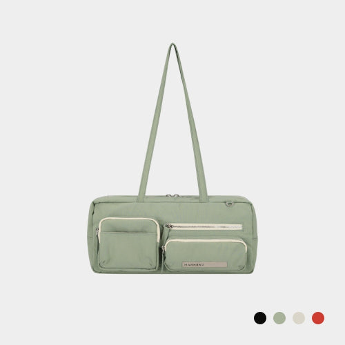 DANA NYLON POCKET SHOULDER BAG - 4 COLORS BLACK