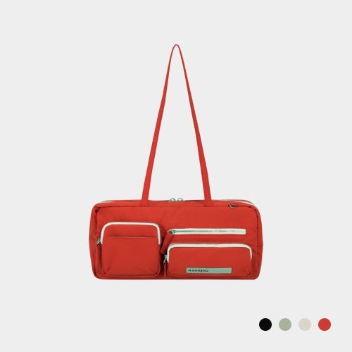 DANA NYLON POCKET SHOULDER BAG - 4 COLORS BLACK