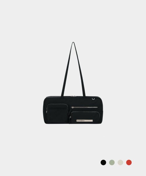 DANA NYLON POCKET SHOULDER BAG - 4 COLORS BLACK