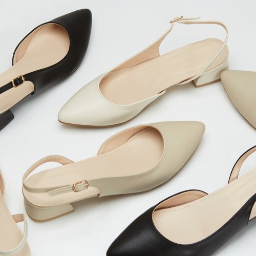 SIDE OPEN SLINGBACK PUMPS REYNA - 3 COLORS BLACK