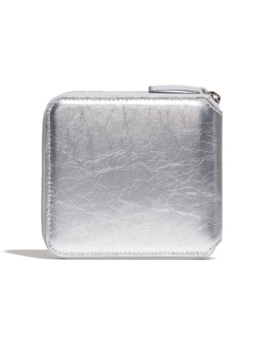 CRINKLE ZIPPER WALLET - 2 COLORS SILVER