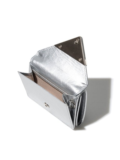 CRINKLE TRIANGLE TRIPLE WALLET - 7 COLORS SILVER