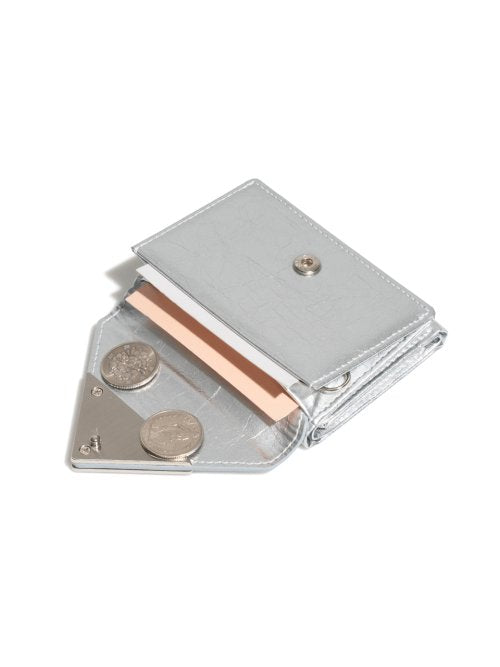 CRINKLE TRIANGLE TRIPLE WALLET - 7 COLORS SILVER