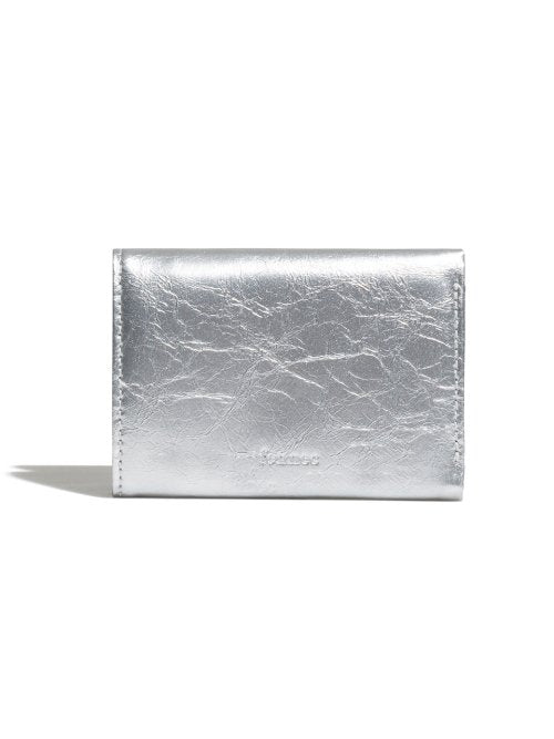 CRINKLE TRIANGLE TRIPLE WALLET - 7 COLORS SILVER