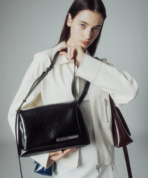 ELLIE FLAP SHOULDER CROSSBODY BAG - 3 COLORS BLACK