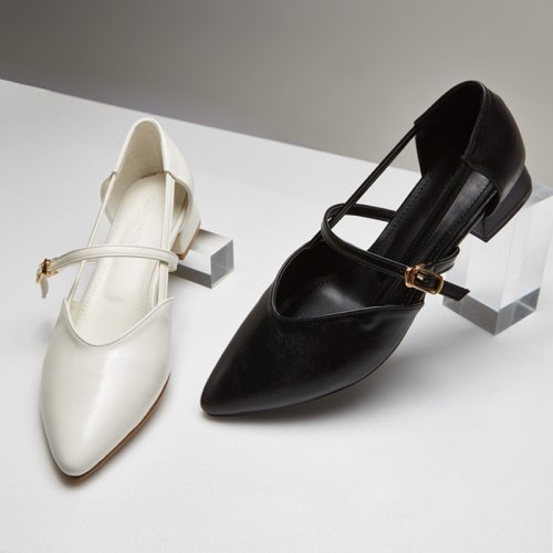 SIDE STRAP LINE LOW HEEL PLATFORM PUMPS AURORA - 2 COLORS BLACK