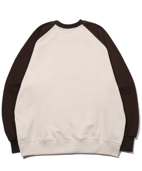 LOGO SWEATSHIRT LAYER WIDE DENIM PANTS AS SHOWN