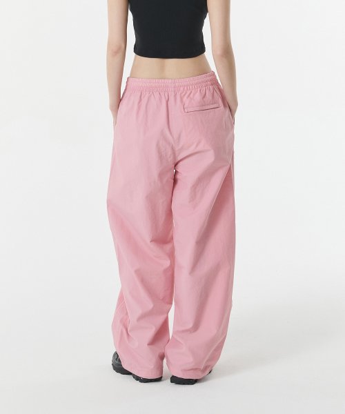 SIDE LINE WIDE TRACK PANTS - 4 COLORS PINK