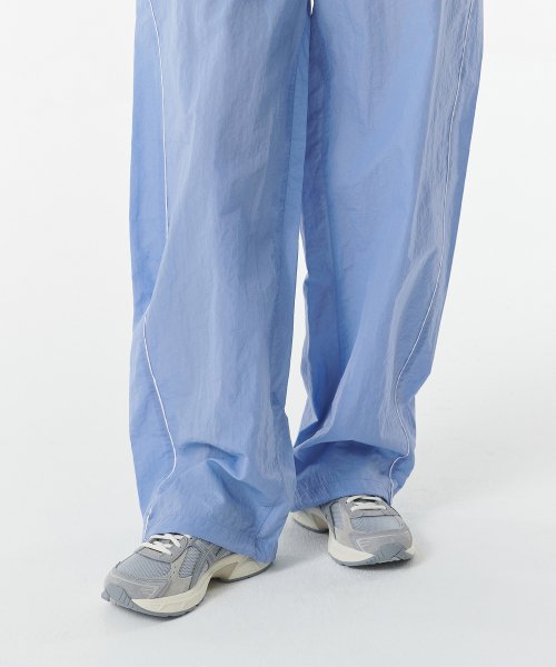 SIDE LINE WIDE TRACK PANTS - 4 COLORS SKY BLUE