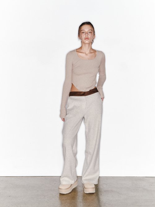 KNIT PANTS - 2 COLORS OATMEAL