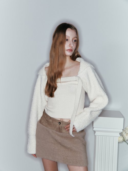 KNIT BUSTIER - 3 COLORS IVORY