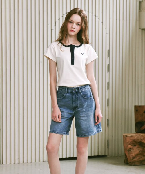 HENRYNECK HALF T SHIRT - 5 COLORS NAVY