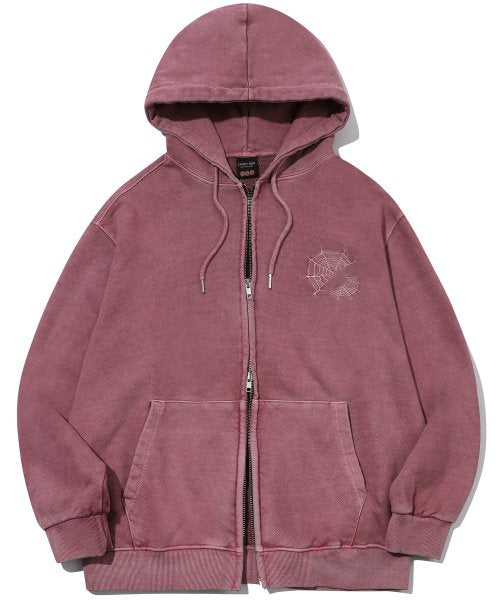 2-WAY PIGMENT HOOD ZIP-UP - 4 COLORS DUSTY PINK