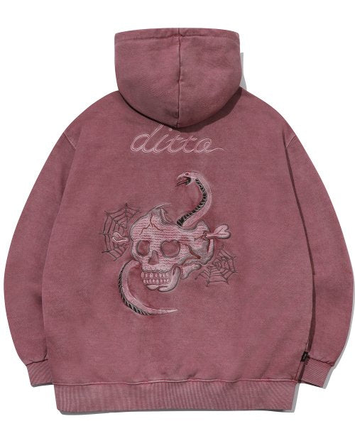 2-WAY PIGMENT HOOD ZIP-UP - 4 COLORS DUSTY PINK