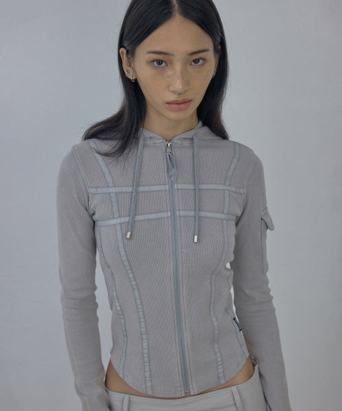 WASHED BONDAGE HOODIE WASHED - 2 COLORS GREY