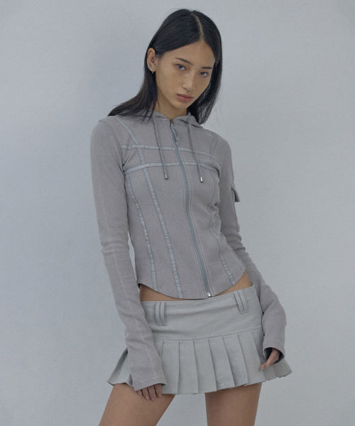 WASHED BONDAGE HOODIE WASHED - 2 COLORS GREY