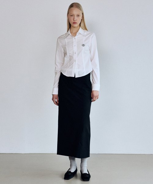 MINIMAL PINTUCK WRINKLE FREE SHIRT #徐睿知同款! - 5 COLORS IVORY