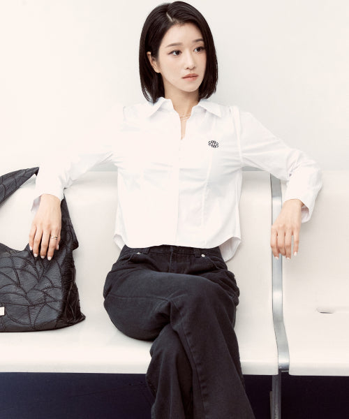 MINIMAL PINTUCK WRINKLE FREE SHIRT #徐睿知同款! - 5 COLORS IVORY