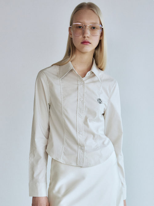 MINIMAL PINTUCK WRINKLE FREE SHIRT #徐睿知同款! - 5 COLORS IVORY