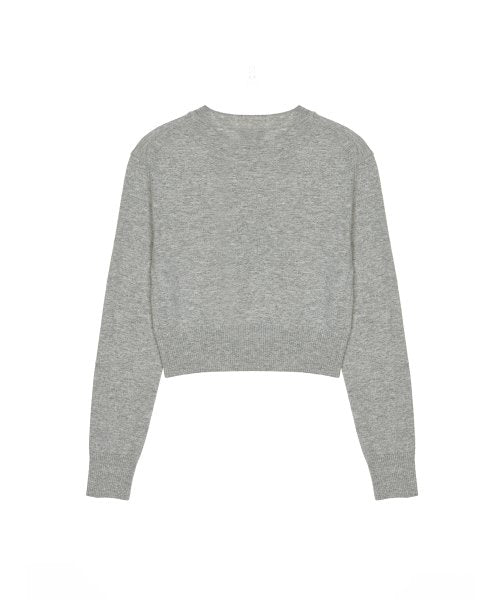 CASHMERE BUTTERFLY SIGNATURE CROP KNIT #徐睿知同款! - 6 COLORS GREY