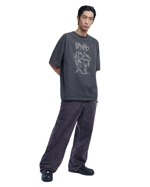 BLACK LETTER T-SHIRT - CHARCOAL - 2 COLORS