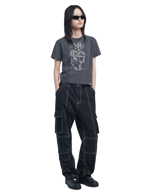 BLACK LETTER T-SHIRT - CHARCOAL - 2 COLORS