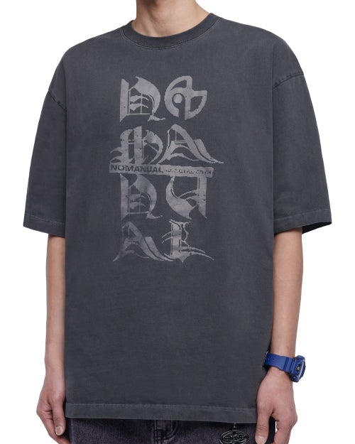 BLACK LETTER T-SHIRT - CHARCOAL - 2 COLORS
