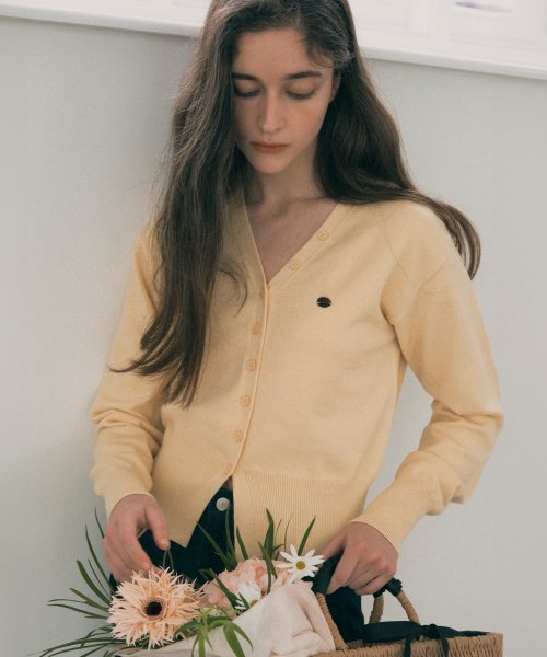 V NECK BASIC CARDIGAN - 4 COLORS BUTTER