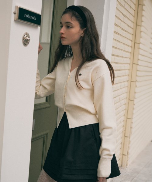 V NECK BASIC CARDIGAN - 4 COLORS IVORY