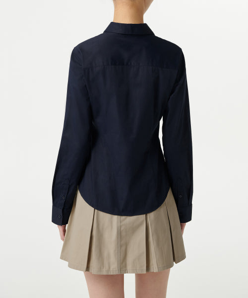 WOMENS SLIM FIT SHIRT #韓韶禧同款! - 9 COLORS NAVY