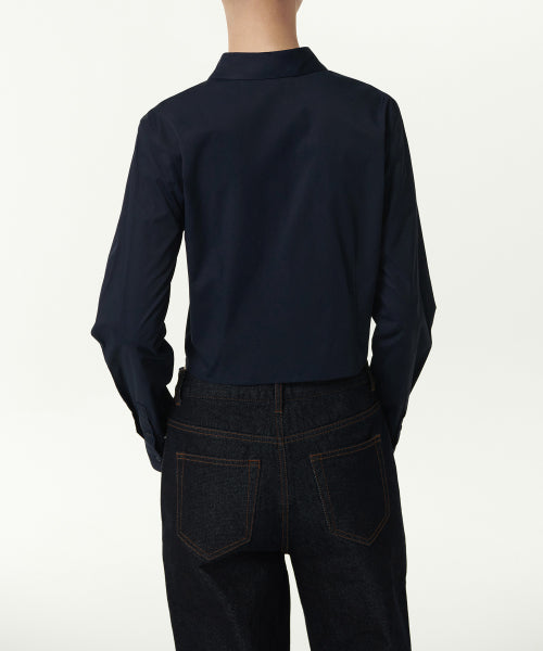 WOMENS SLIM FIT CROP SHIRT #韓韶禧同款! - 6 COLORS NAVY