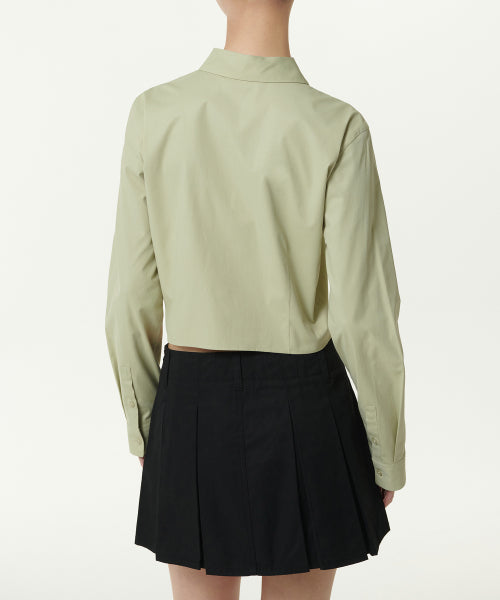 WOMENS SLIM FIT CROP SHIRT #韓韶禧同款! - 6 COLORS GREEN