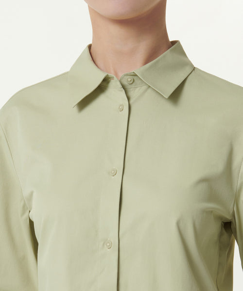 WOMENS SLIM FIT CROP SHIRT #韓韶禧同款! - 6 COLORS GREEN