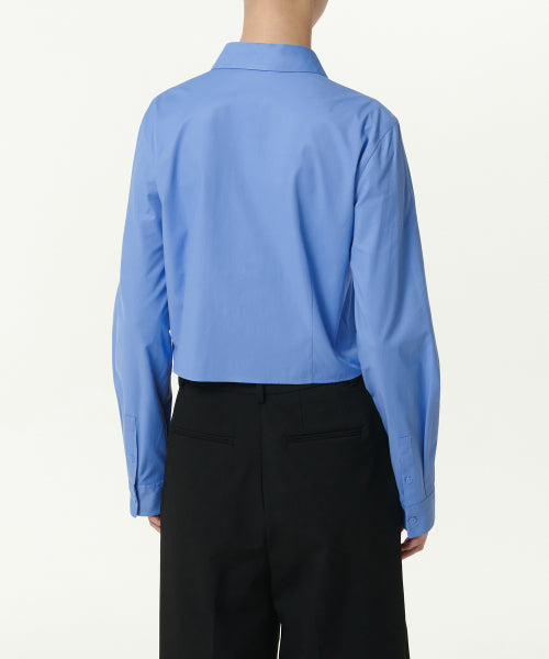 WOMENS SLIM FIT CROP SHIRT #韓韶禧同款! - 6 COLORS BLUE