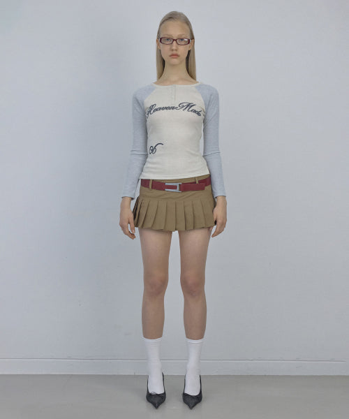 HEAVENLY BUTTON DOWN T SHIRT - 2 COLORS BEIGE