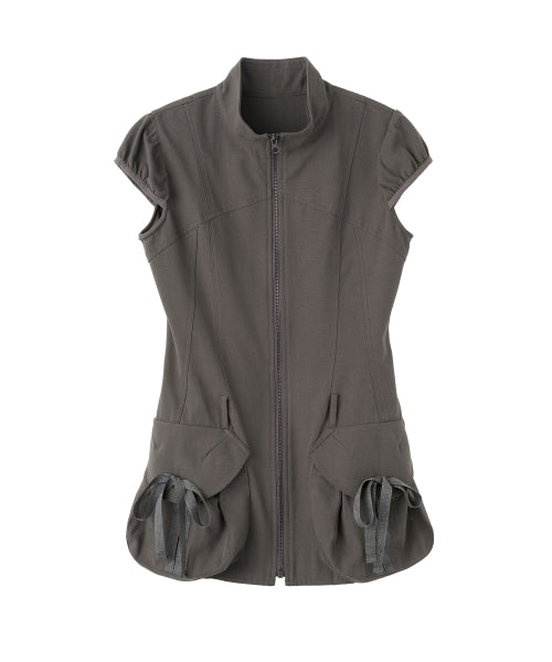 CARGO ZIP UP DRESS - 3 COLORS CHARCOAL