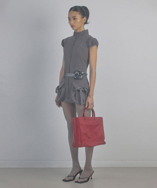CARGO ZIP UP DRESS - 3 COLORS CHARCOAL